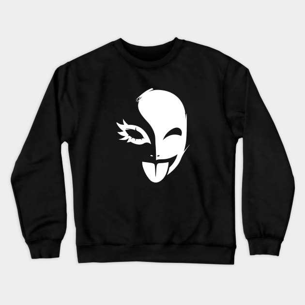 Funny Mask - White Crewneck Sweatshirt by Darasuum